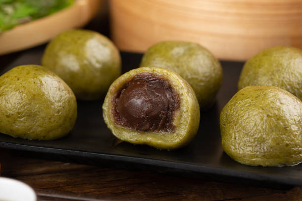 istock Chinese food snacks, green dumpling 1477133623