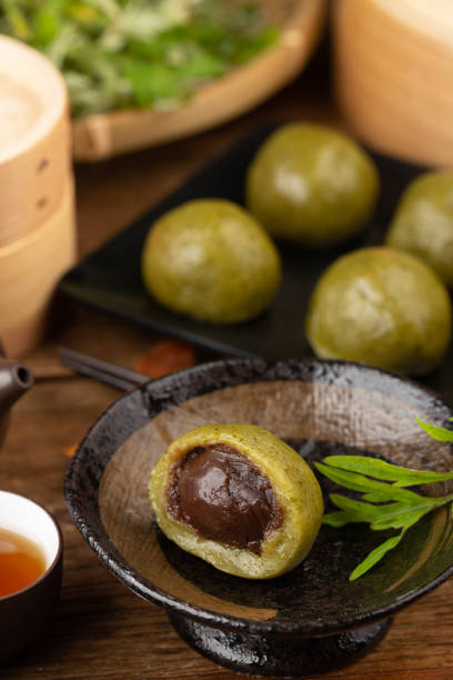 istock Chinese food snacks, green dumpling 1477133626