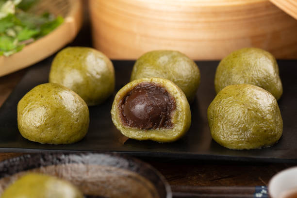 istock Chinese food snacks, green dumpling 1477134143