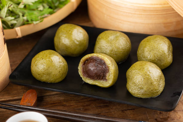 istock Chinese food snacks, green dumpling 1477134144