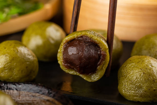 istock Chinese food snacks, green dumpling 1477134533