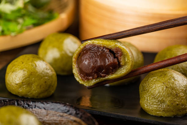 istock Chinese food snacks, green dumpling 1477134534