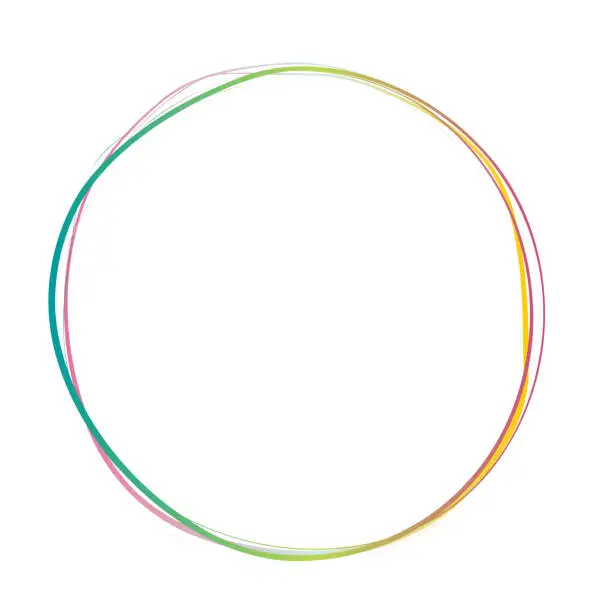 Vector illustration of Multicolored circle. Rainbow. Frame.