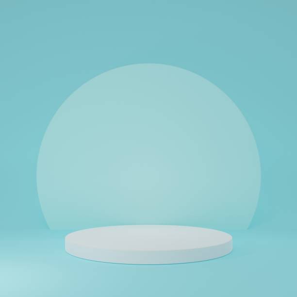 istock Product Stand in blue room ,Studio Scene For Product ,minimal design,3D rendering 1477139560