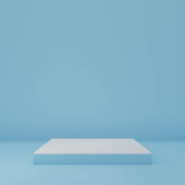 istock Product Stand in blue room ,Studio Scene For Product ,minimal design,3D rendering 1477139605