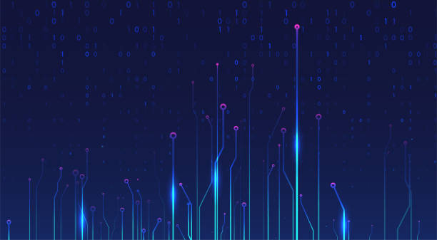 Abstract futuristic circuit board background Abstract futuristic circuit board background. Big data code representation. Hi-tech Illustration of digital technology. Graphic concept for your design computer programmer stock illustrations