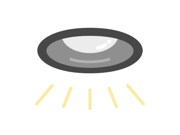 Illustration of a black downlight. Illustration of a black downlight. recessed light stock illustrations