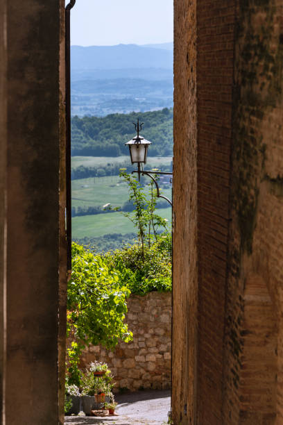 The Way Through The Narrow Alley To A Nice Viewpoint In Momtepulciano