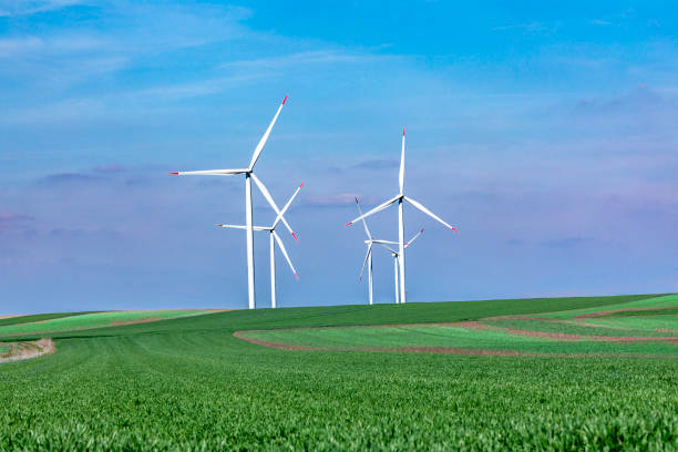 istock Aerial view of wind turbine 1477148460