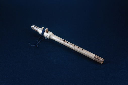 Flute of North American Indians on a dark background