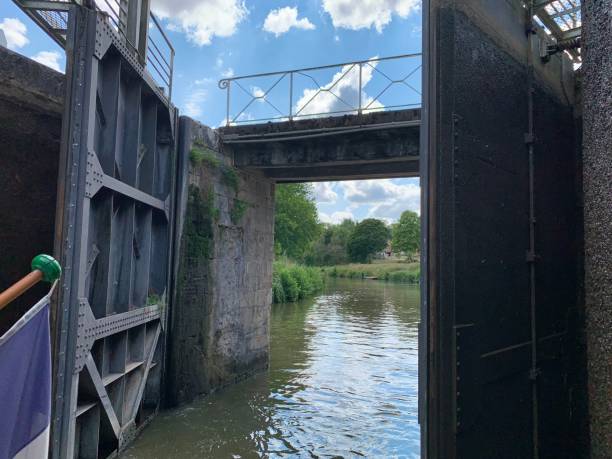 istock Canal locks on a sunny day. 1477151812