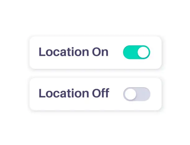 Vector illustration of GPS activation toggle