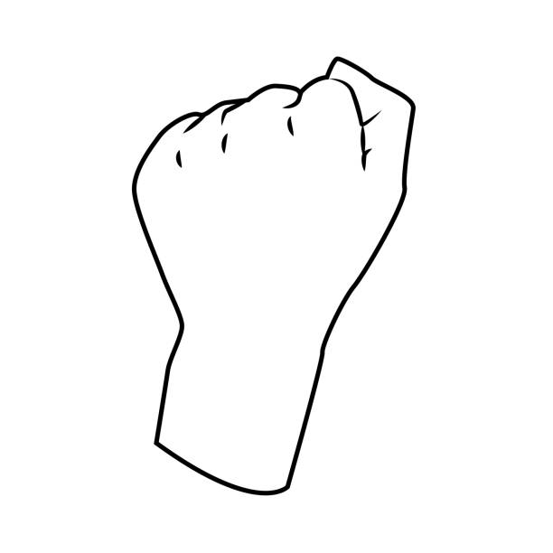 Hands clenched in fist, Black History Month, Juneteenth Hands clenched in fist, Black History Month, Juneteenth civil rights leader stock illustrations