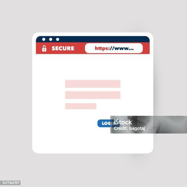 Safe And Secure Web Browsing With Https Protocol Stock Illustration ...