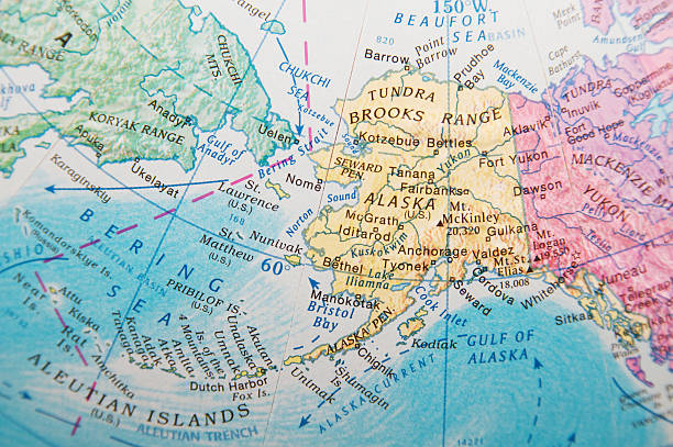 istock Global Map of Alaska 147716512