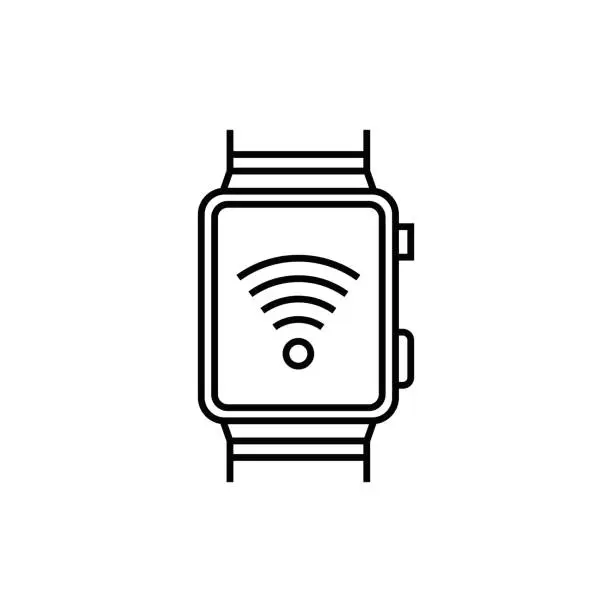 Vector illustration of Smart Watch Line Icon