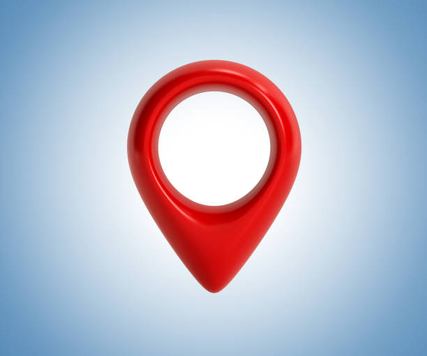 istock Locate pin gps map. Realistic 3d design In plastic cartoon style. Icon isolated on blue background. 3d rendering 1477169404