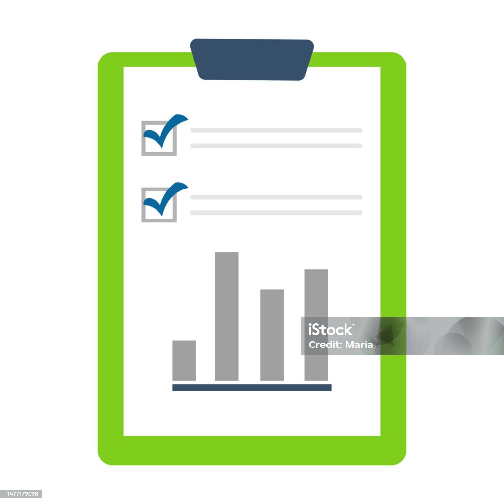 Document With Graph And Checkboxes Stock Illustration - Download Image ...