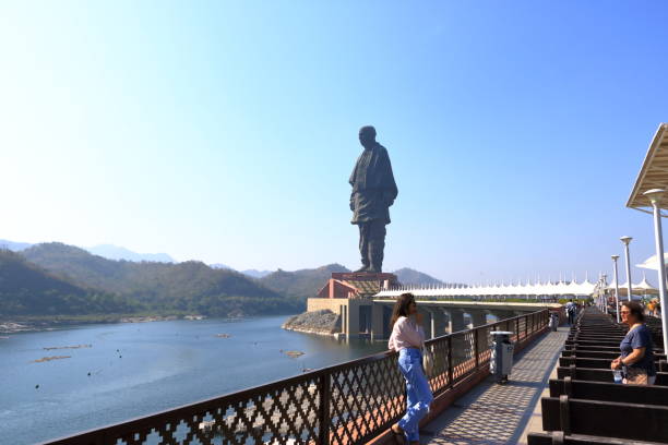 December 23 2022 - Gujarat in India: People are facinated and thrilled by the Statue of Unity in Gujarat, India