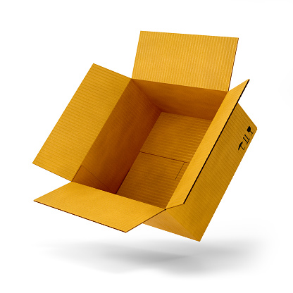 Cardboard box isolated on white background.3D illustration.