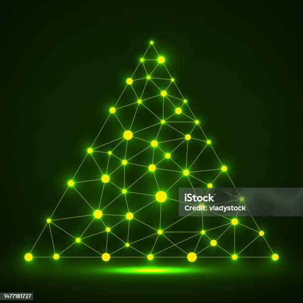 Triangle Library Network Abstract Network In Triangle With Glowing Dots And Lines Network ...