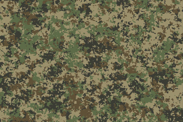 illustrations, cliparts, dessins animés et icônes de motif de camouflage militaire de texture. ornement de masquage d’armée et de chasse - military uniform illustrations