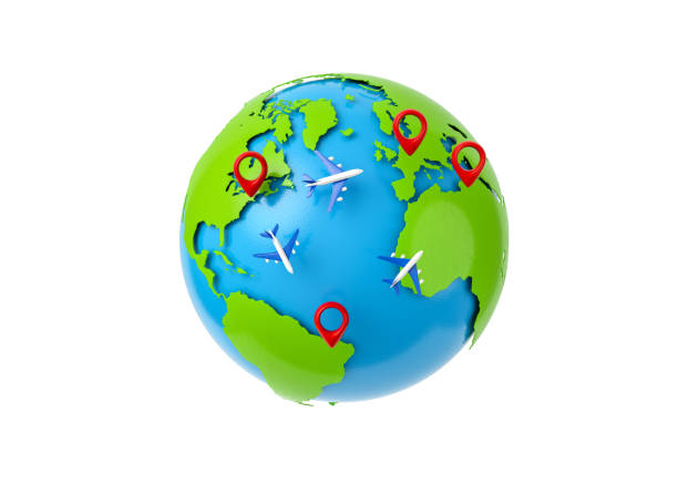 istock Planes flying around planet Earth. Travel concept. 3d illustration. 1477183757