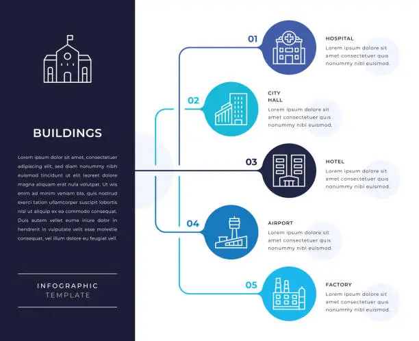 Vector illustration of Buildings Infographic Design