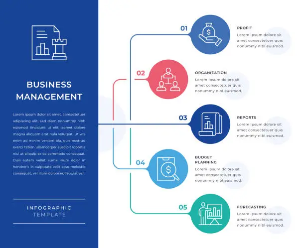 Vector illustration of Business Management Infographic Design