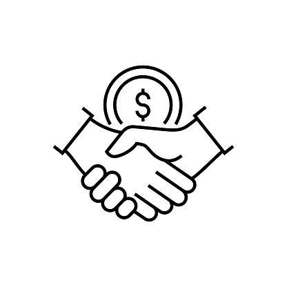 istock Sponsor Investment and Partnership, Teamwork Line Icon 1477190865