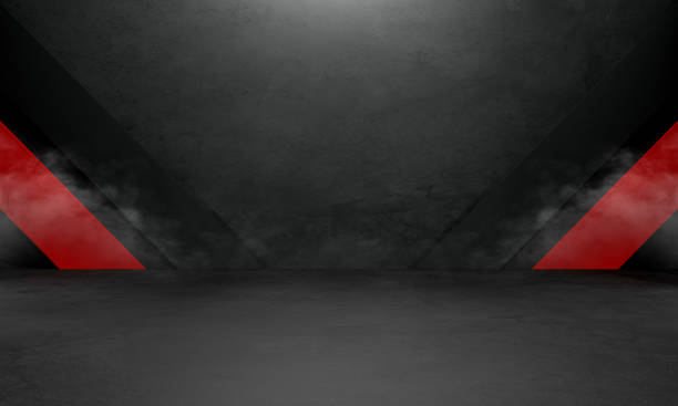 istock empty abstract industrial concrete interior. concrete floor and dark room. 3d illustration 1477191652