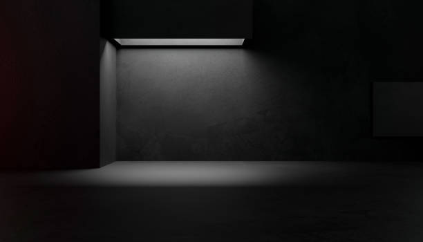 istock empty abstract industrial concrete interior. concrete floor and dark room. 3d illustration 1477191711