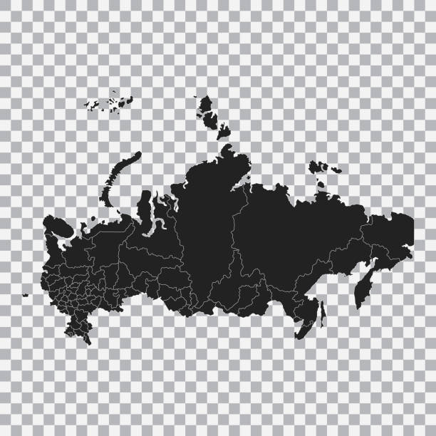 Political map of the Russian Federation isolated on transparent background. Vector. Political map of the Russian Federation isolated on transparent background. Vector. mordovia stock illustrations