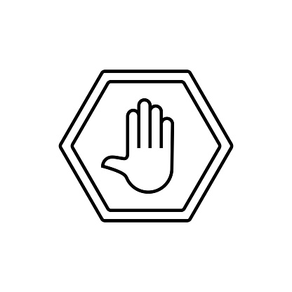 Stop Sign Line Icon