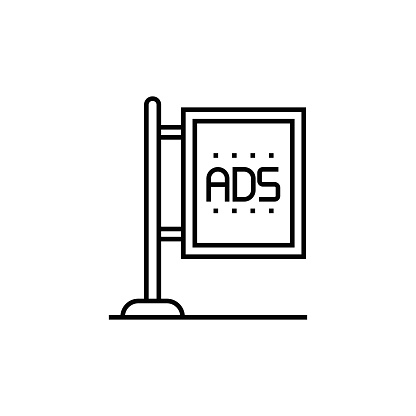 Street Advertising Line Icon