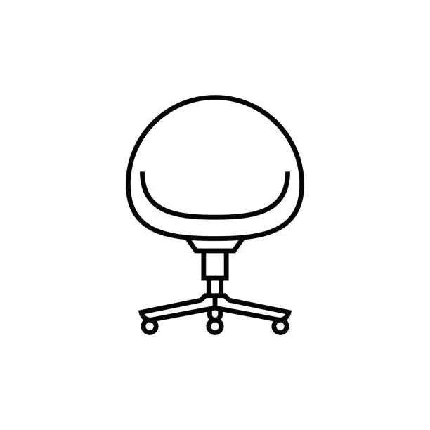 Vector illustration of Swivel Chair Line Icon