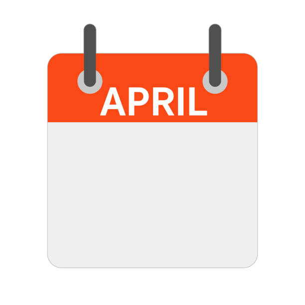 Flat design April calendar icon. Vector. Flat design April calendar icon. Editable vector. april fools day calendar stock illustrations