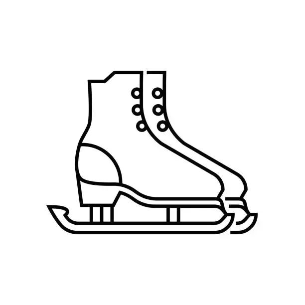 Vector illustration of Ice Skate Line Icon