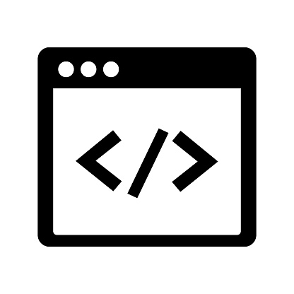 Simple programming icon. Web window. Web development. Editable vector.