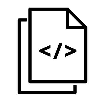 Programming code file icon. Programming source code. Editable vector.