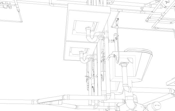 衛生配管の3dイラスト - sanitary engineering ストックフォトと画像