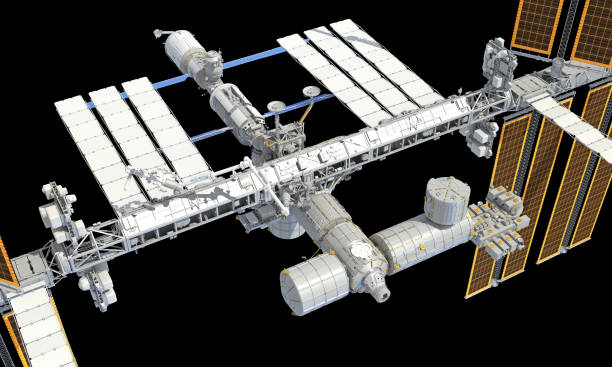 istock International Space Station ISS 3D rendering on black background 1477204147