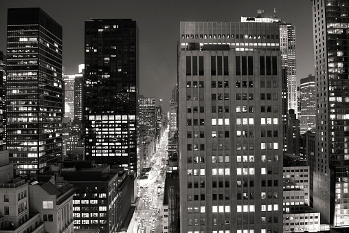 Fifth Avenue, Midtown Manhattan, NYC, USA. Sepia toned.