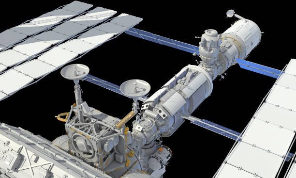 istock International Space Station ISS 3D rendering on black background 1477204211