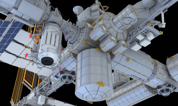 istock International Space Station ISS 3D rendering on black background 1477204262