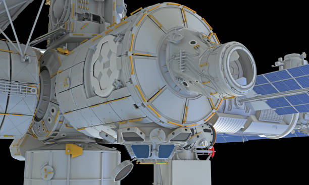 istock International Space Station ISS 3D rendering on black background 1477204326