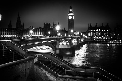 London street in black and white