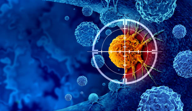 Cancer Detection Cancer detection and screening as a treatment for malignant cells with a biopsy or testing caused by carcinogens and genetics with a cancerous cell as an immunotherapy symbol as a 3D render. drugs stock pictures, royalty-free photos & images