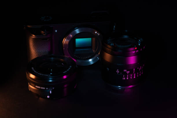istock Digital camera gear in neon colors 1477215839