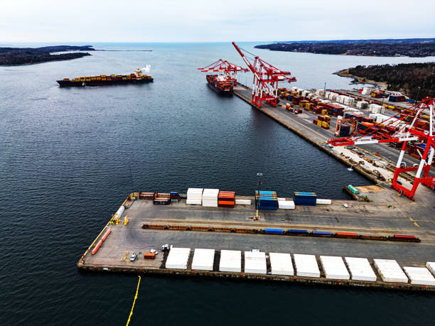 istock Aerial View of Container Pier 1477217294